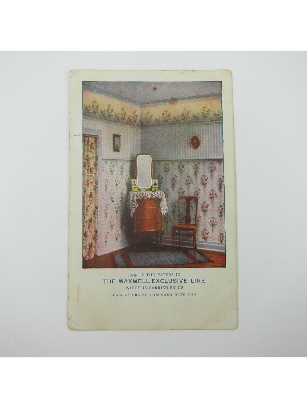 Postcard S. A. Maxwell & Co. Wallpaper Exclusive Line Advertising Antique 1909